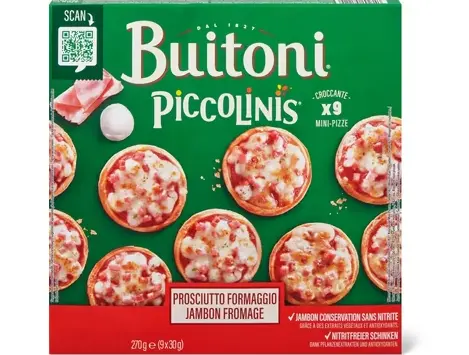 Buitoni Piccolinis · Mini-Pizzen · Schinken-Käse